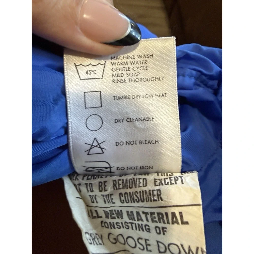 Vintage The North Face Chrysalis LG Goose Down Sleeping Bag Blue Brown Tag 83x32